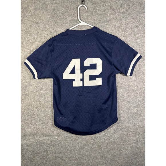 Mitchell & Ness New York Yankees Jackie Robinson 42 Navy Mesh Jersey Mens Small - Picture 7 of 7